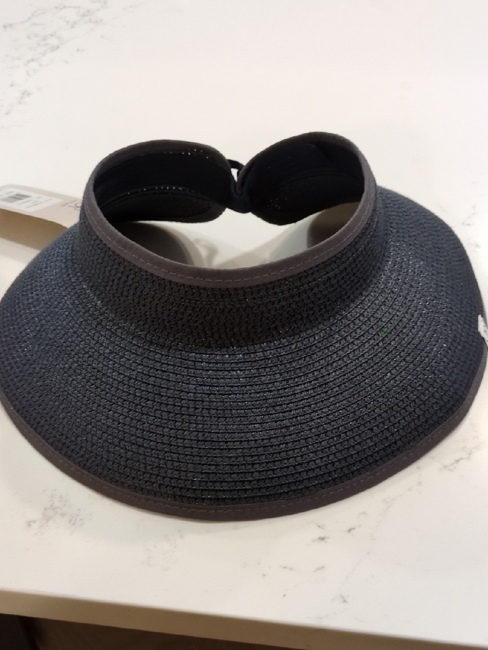 OP Women's Charcoal Straw Sun Visor